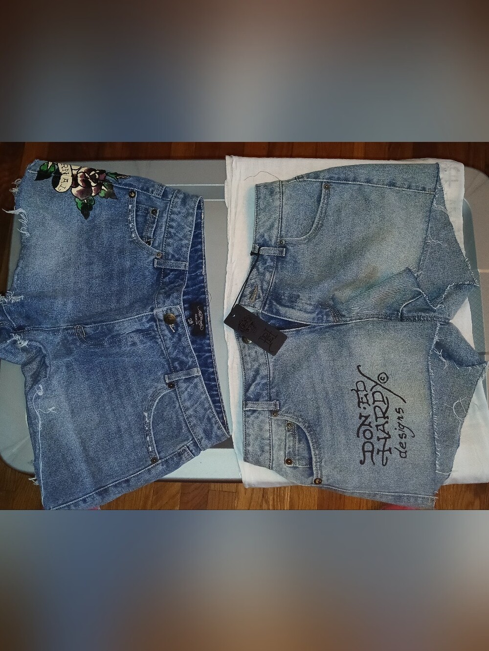Ed Hardy Women’s Light Blue Washed Boyfriend Jeans